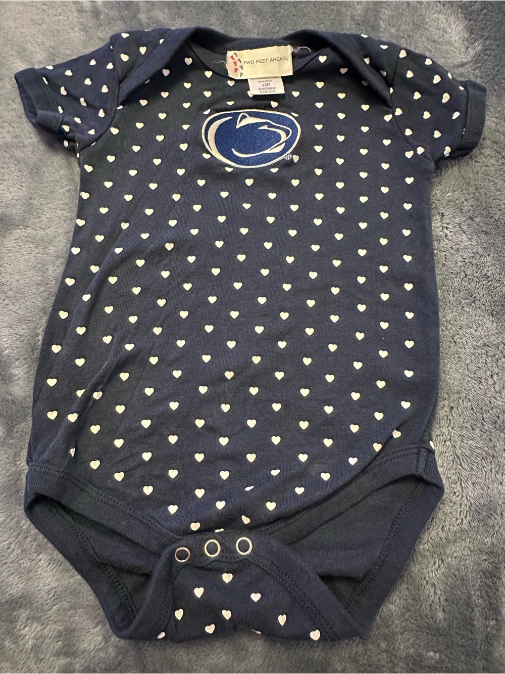 💙 Penn State Nittany Lions Heart Print Bodysuit 12M *